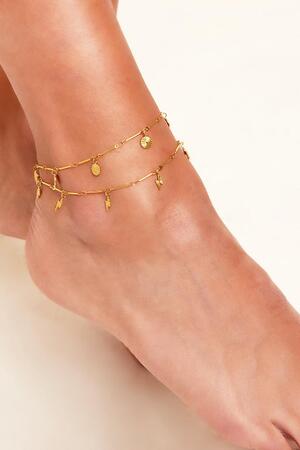 Anklet with lightning bolt charm Gold Stainless Steel h5 Picture2